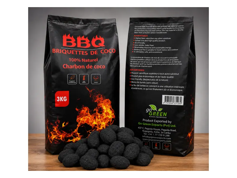 BBQ Charcoal Briquettes by Go Green Exports