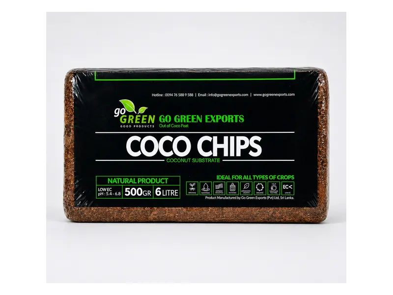 Coco Peat & Chip Briquettes by Go Green Exports