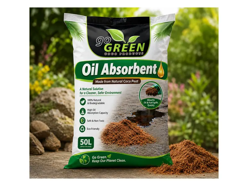 Coco Peat Oil Absorbent manufactured and exported by Go Green Exports (Pvt) Ltd, Sri Lanka
