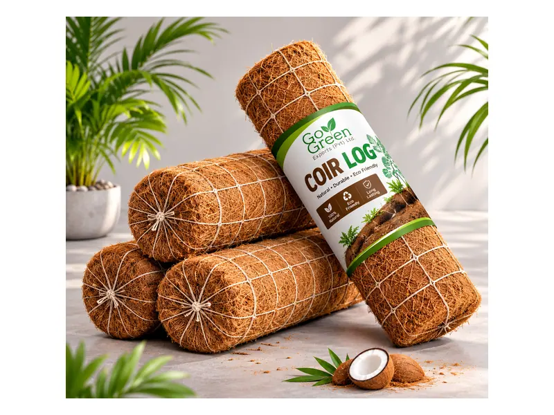 Coir Logs manufactured and exported by Go Green Exports (Pvt) Ltd, Sri Lanka