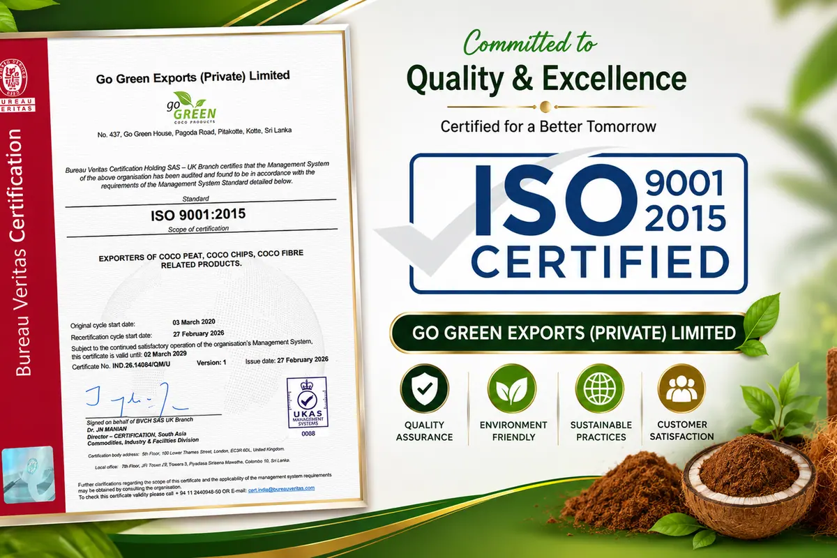 Go Green Exports quality team members holding the company's ISO 9001:2015 certificate
